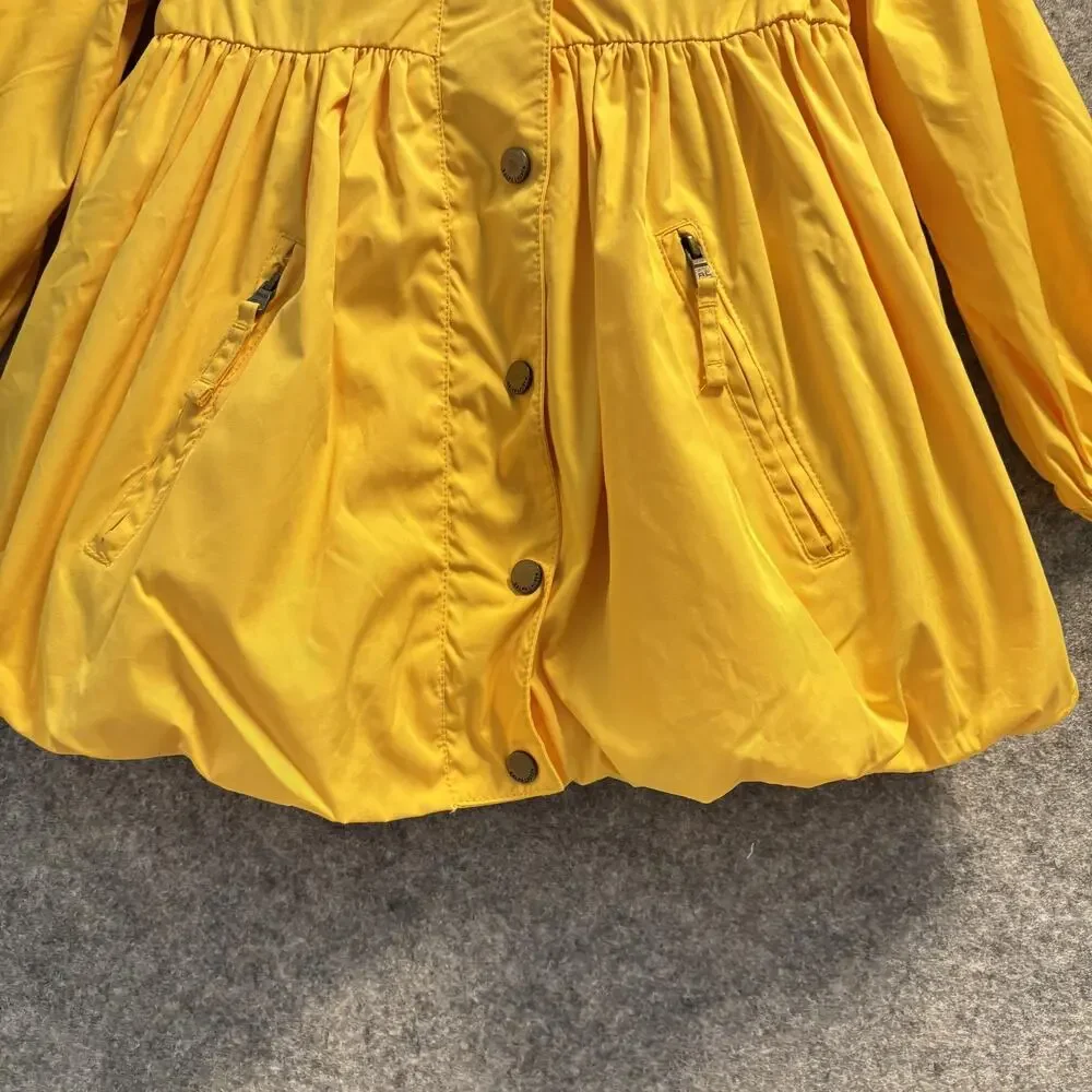 Polo Ralph Lauren Jacket Girls 4 Yellow Hooded Button Raincoat Vintage